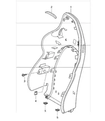 backrest shell,  sports seat 1999 onwards for 986 Boxster 1997-04