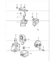 fanfare, horn, alarm system 986 Boxster M536 (Alarm siren and tilt sensor) 1997-04