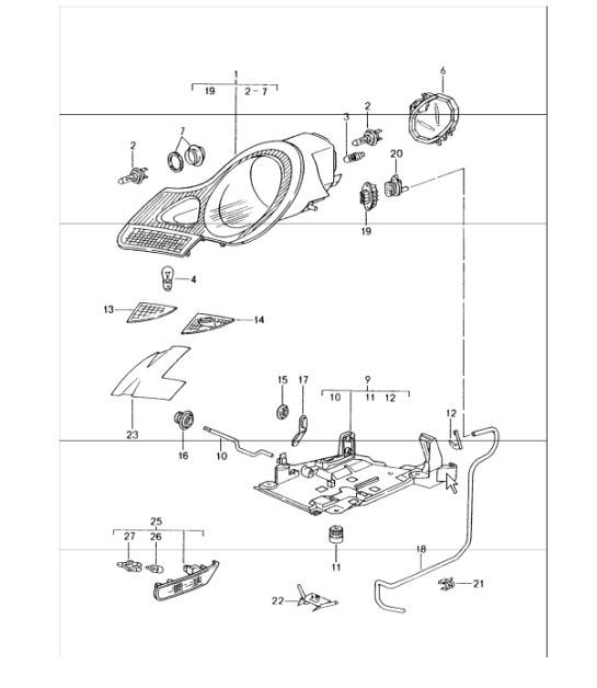 indicatore di direzione faro 986 Boxster 1997-04