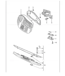 rear light, license plate light, additional brake light M602 (raised stop lamp) for 986 Boxster 1997-04