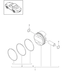 Piston (Modèle : A120,A121) 987.2 Boxster / Boxster S 2009-12