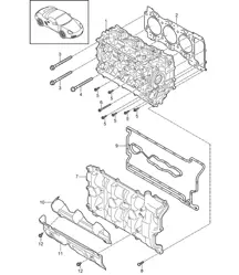 Culasse avec: Soupapes, Joint de culasse, Couvercle de soupape 987.2 Boxster / Boxster S 2009-12