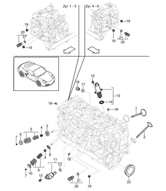 Diagram 103-005 Porsche Cayenne GTS V8 4.8L benzina 400 CV Motore