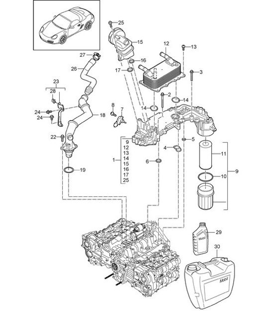 Diagram 104-005 Porsche 996 (911) (1997-2005) Engine