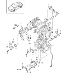 Carter carter / Purge / Ventilation réservoir / Pompe à vide 987.2 Boxster / Boxster S 2009-12