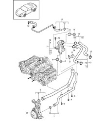 Raccordement / Conduite d&#39;eau (Modèle : A120,A121) 987.2 Boxster / Boxster S 2009-12