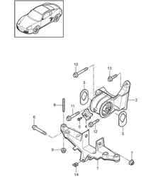 Suspension moteur (Modèle : A120,A121) 987.2 Boxster / Boxster S 2009-12