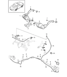 Système d'échappement, version Sport - PR:XLF - 987.2 Boxster / Boxster S 2009-12