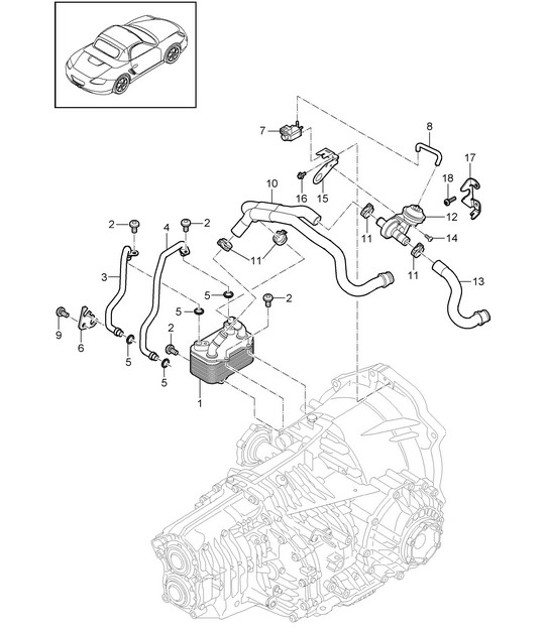 Diagram 360-000 Porsche Cayman S 3.4L 987C 2005-08 Transmission
