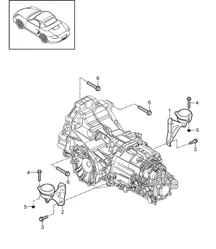 - PDK - Boîte de vitesses / Suspension de transmission / Joint fileté pour Moteur (Modèle : A120,A121+ PR:250) 987.2 Boxster / Boxster S 2009-12