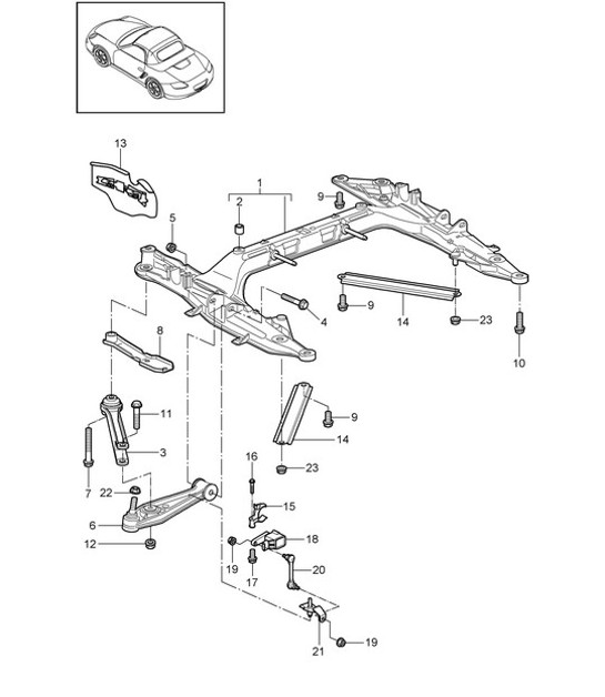Diagram 401-000 Porsche Cayenne 9PA (955) 2003-2006 Front Axle, Steering 