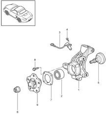 Portaruedas / Buje de rueda 987.2 Boxster / Boxster S 2009-12