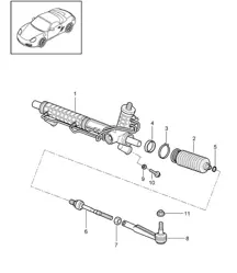 Direction assistée / Mécanisme de direction / Pièces de direction 987.2 Boxster / Boxster S 2009-12