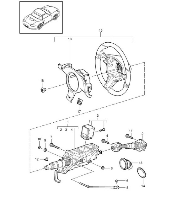 Diagram 403-004 Porsche 993 (911) (1994-1998) Front Axle, Steering 