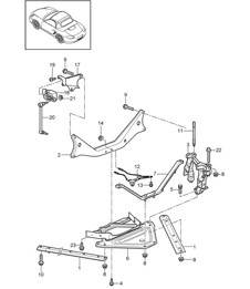 Rear axle / Side part / Carrier 987.2 Boxster / Boxster S 2009-12 Rear axle / Side part / Carrier 987.2 Boxster / Boxster S 2009-12