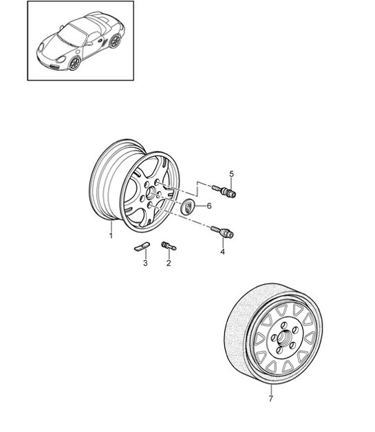 Diagram 601-000 Porsche Cayenne 3.2L V6 2003>> Wheels, Brakes