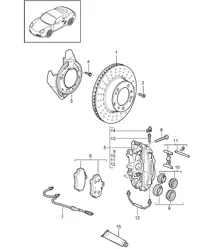 Frein à disque / Essieu arrière 987.2 Boxster / Boxster S 2009-12