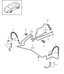 Bremsleitung / Unterboden / Hinterachse / Unterdruckleitung 987.2 Boxster / Boxster S 2009-12