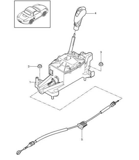 Diagram 701-001 Porsche Cayenne Turbo 4.5L 2003>> Hand Lever System, Pedal Cluster 