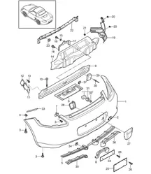 Pare-chocs arrière 987.2 Boxster / Boxster S 2009-12