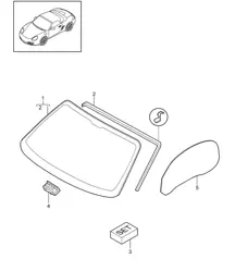 Fensterverglasung 987.2 Boxster / Boxster S 2009-12