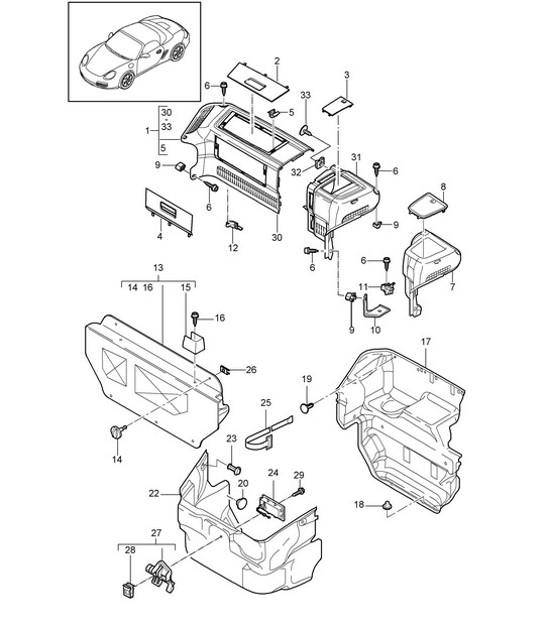 Diagram 807-000 Porsche Boxster 986/987/981 (1997-2016) Body