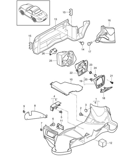 Diagram 807-001 Porsche 997 (911) MK2 2009-2012 Body