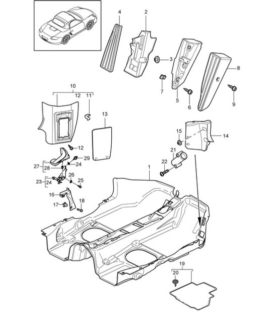 Diagram 807-002 Porsche Cayenne 9PA1 (957) 2007-2010 Body