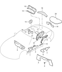 Karosserie / Schalldämmung 987.2 Boxster / Boxster S 2009-12