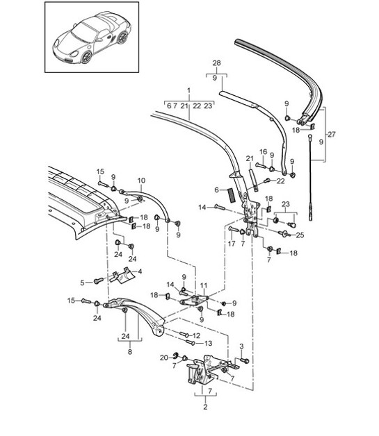 Diagram 811-005 Porsche 996 C4 3.4L 1997-08/01 Body