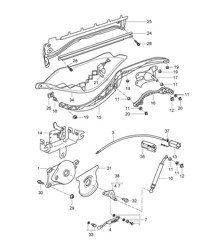 Antriebsmechanismus / Verdeck / Verdeckstaukasten / Abdeckung 987.2 Boxster / Boxster S 2009-12