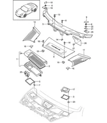 Filtre à particules / Revêtement de capot 987.2 Boxster / Boxster S 2009-12