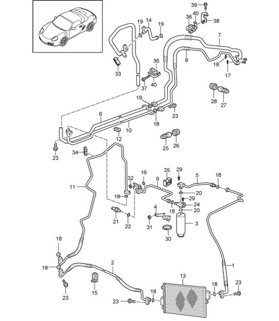 Circuito frigorifero 987.2 Boxster / Boxster S 2009-12