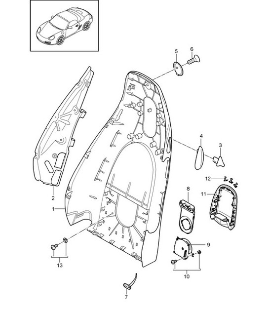 Guscio schienale / Sedile standard / Sedile comfort / Accessori 987.2 Boxster / Boxster S 2009-12