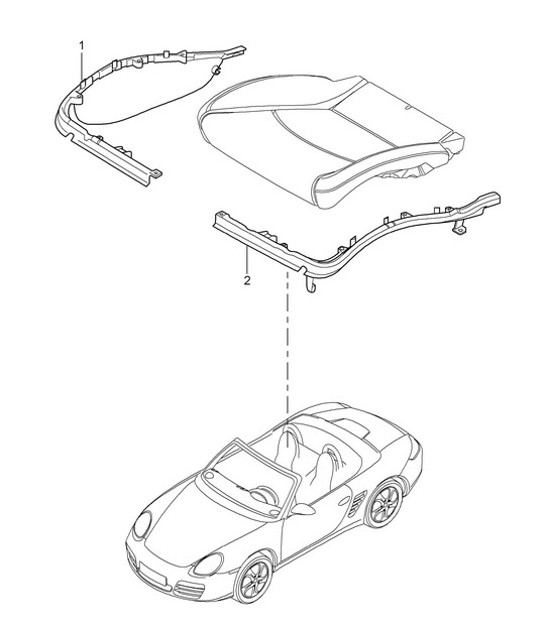 Portacuscino / Telaio / Superficie sedile / Sedile standard / Sedile comfort 987.2 Boxster / Boxster S 2009-12