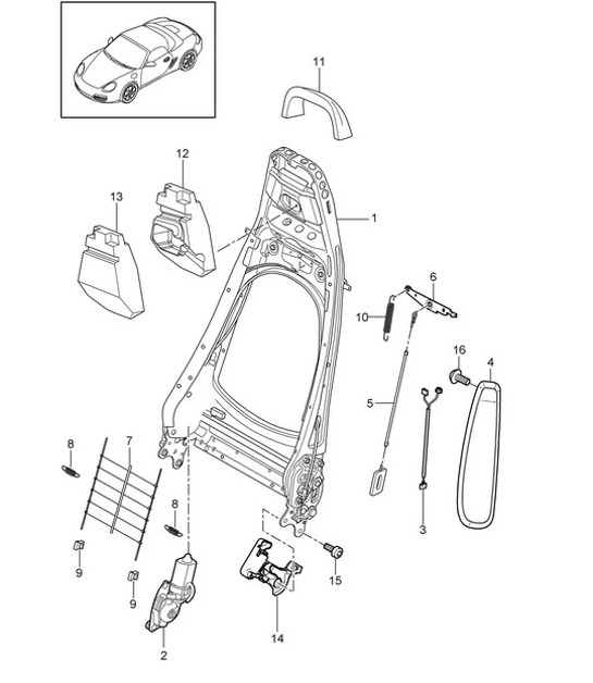 Diagram 817-021 Porsche Boxster 986/987/981 (1997-2016) Body