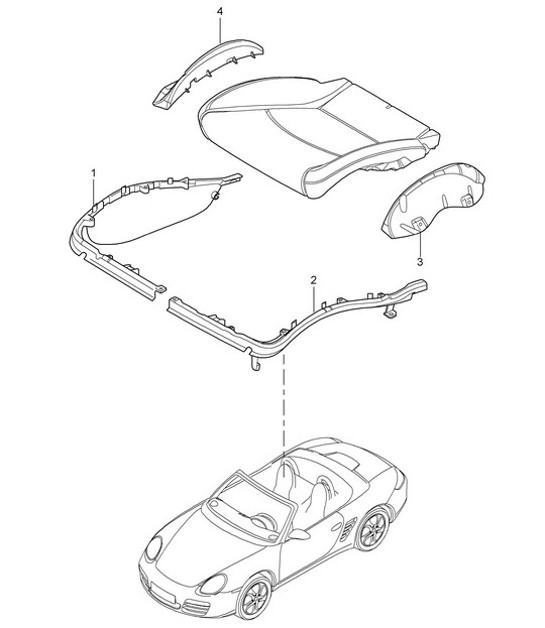 Supporto cuscino / Telaio / Superficie sedile / Sedile sportivo 987.2 Boxster / Boxster S 2009-12