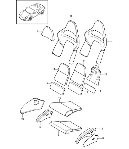 Diagram 817-032 Porsche Cayman 987C/981C (2005-2016) Body