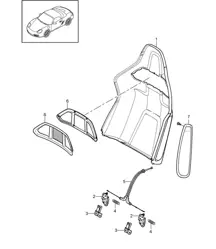Rückenlehnenschale / Schalensitz / Klappbar / Zubehör 987.2 Boxster / Boxster S 2009>>