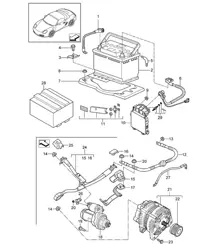 Batterie / Distributeur de puissance / Démarreur / Alternateur 987.2 Boxster / Boxster S 2009-12