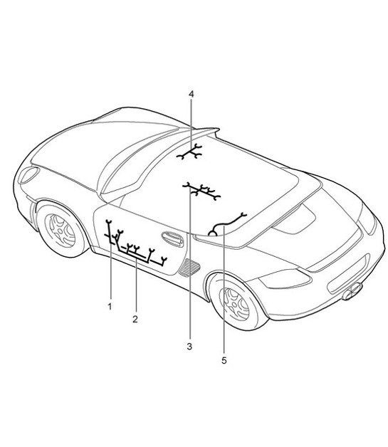 Cablaggi / porte / Airbag / Console centrale / Vano portaoggetti / Hardtop 987.2 Boxster / Boxster S 2009-12