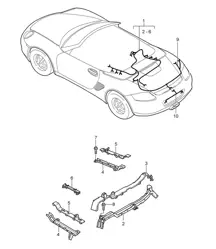 Kabelbäume - HINTEN - 987.2 Boxster / Boxstert S 2009-12