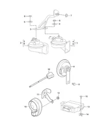 Fanfare / Signal horn / Alarm system 987.2 Boxster / Boxster S 2009-12