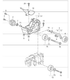 belt tensioner, belt drive 987 Boxster / Boxster S 2005-08 belt tensioner, belt drive 987 Boxster / Boxster S 2005-08