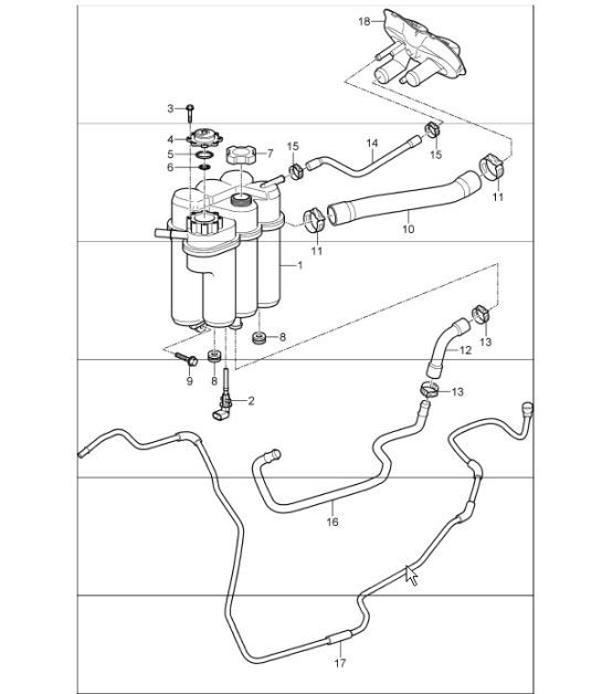 Diagram 105-21 Porsche Cayenne 9PA (955) 2003-2006 Engine