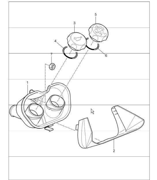 Diagram 105-22 Porsche 997 Carrera 4 3.6L 2005>> Engine