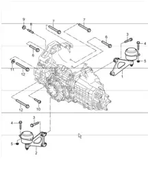 Boite manuelle 5ème vitesse (I481), joint fileté de suspension de transmission pour moteur 987 Boxster M96.25 et M97.20 2005-08