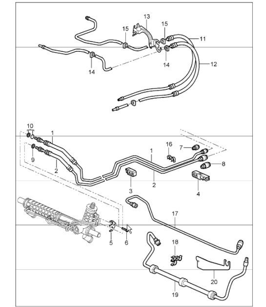 Diagram 403-01 Porsche Macan Turbo 3.6L V6 400Bhp Front Axle, Steering 