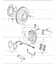 disc brake front axle 987 Boxster / Boxster S 2005-08