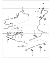 clutch actuation, clutch master cylinder and clutch pipeline 987 Boxster / Boxster S 2005-08